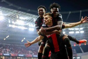 Bayer Leverkusen esultanza gol