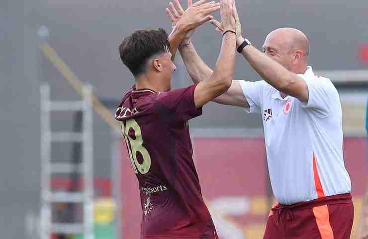 Federico Coletta e Gianluca Falsini, giocatore e tecnico della Roma Primavera - asroma.com