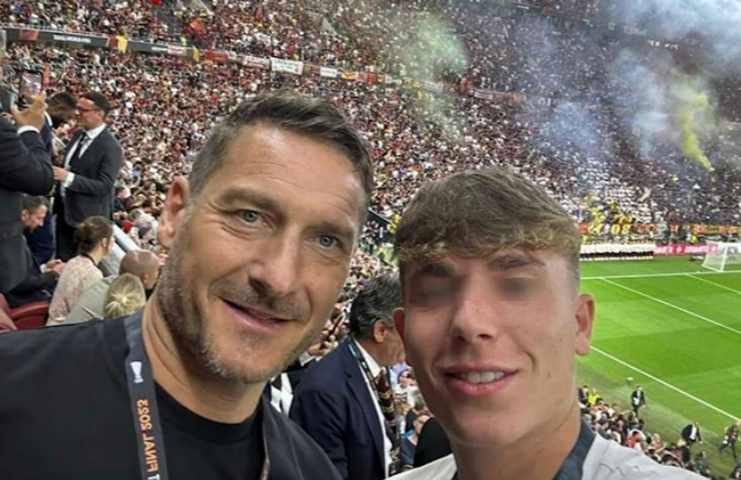 Totti con il figlio Cristian