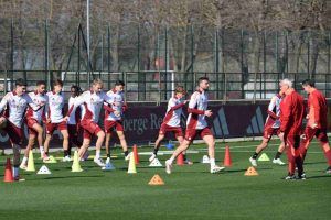 allenamento a Trigoria