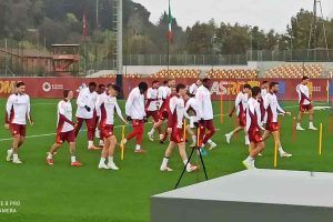 Allenamento della Roma a Trigoria